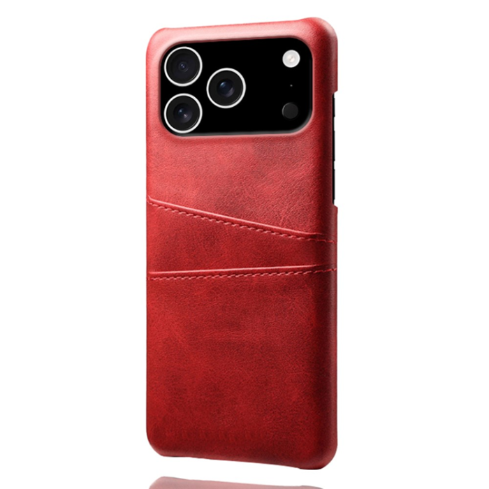 A-One Brand - iPhone 17 Pro Max Mobilskal Korthållare Dual - Röd