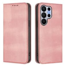 OEM - Samsung Galaxy S26 Ultra Pl&aring;nboksfodral Konstl&auml;der RFID Skydd - Rosa