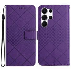 OEM - Samsung Galaxy S26 Ultra Pl&aring;nboksfodral Imprint Konstl&auml;der Flip - M&ouml;rklila