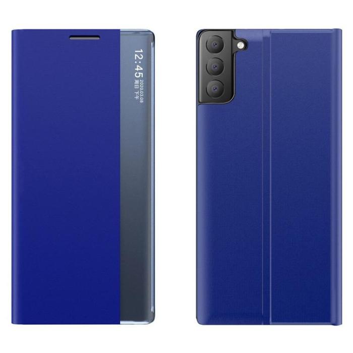 UTGATT1 - Sleep Fodral med Smart Fönster Galaxy S21 FE - Blå
