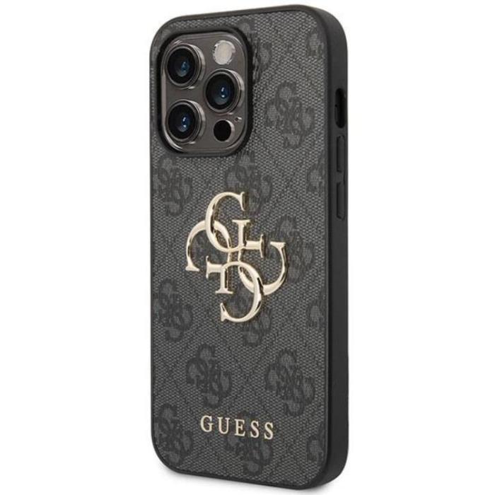 Guess - Guess iPhone 15 Pro Max Mobilskal Big Metall Logo - Grå