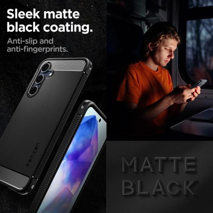 Spigen - Spigen Galaxy A55 5G Mobilskal Rugged Armor - Svart