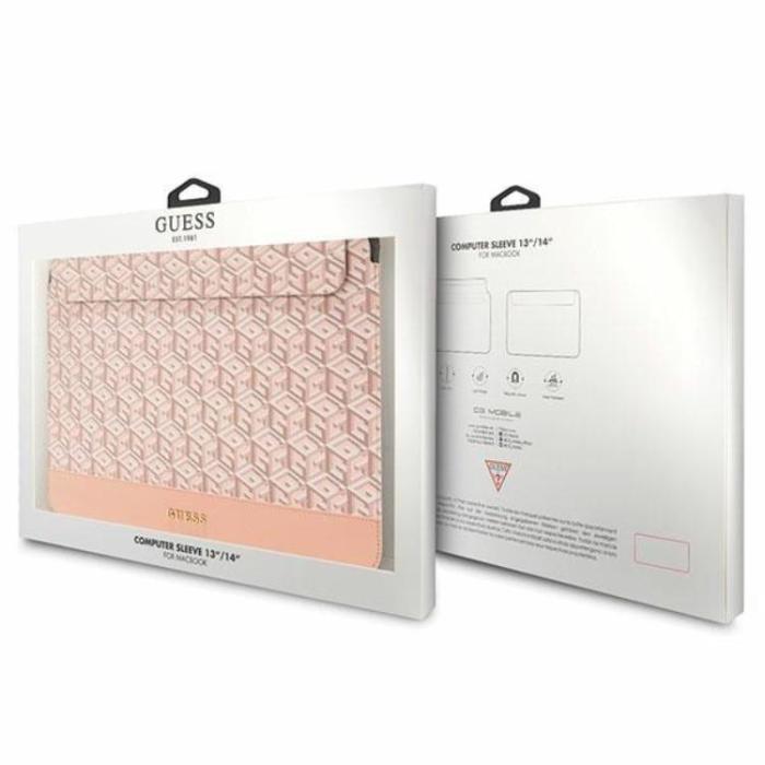 Guess - Guess Datorfodral 14'' GCube Stripes - Rosa
