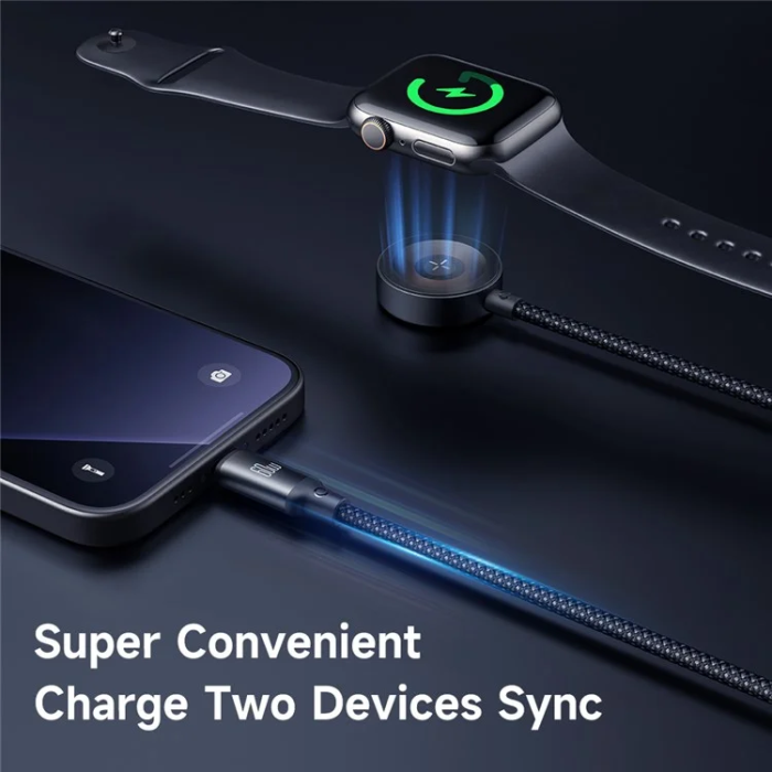 MCDODO - MCDODO 2in1 USB-C - USB-C 60W Kabel 1.2m Watch Trådlös Laddare