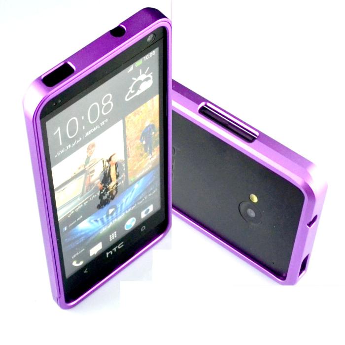UTGATT4 - Aluminium Bumper Skal till HTC One (M7) (Lila)