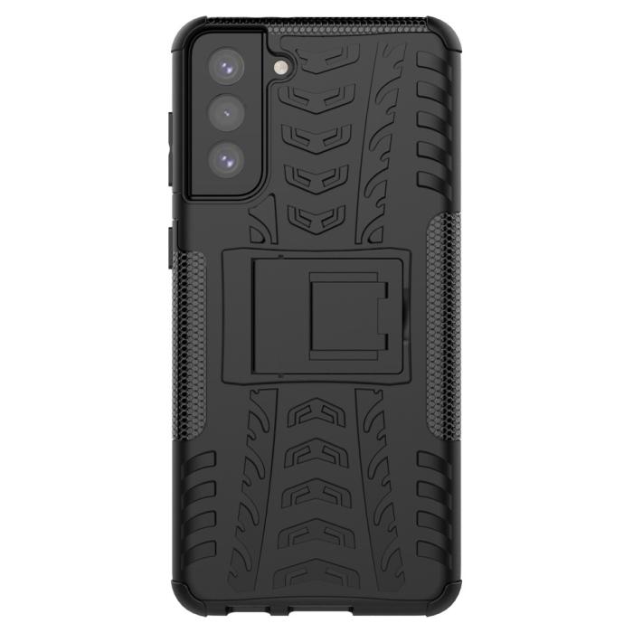 A-One Brand - Tyre Kick-Stand Mobilskal till Galaxy S21 Plus - Svart