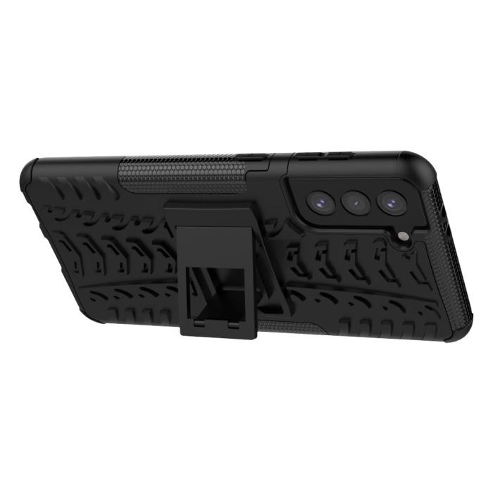 A-One Brand - Tyre Kick-Stand Mobilskal till Galaxy S21 Plus - Svart