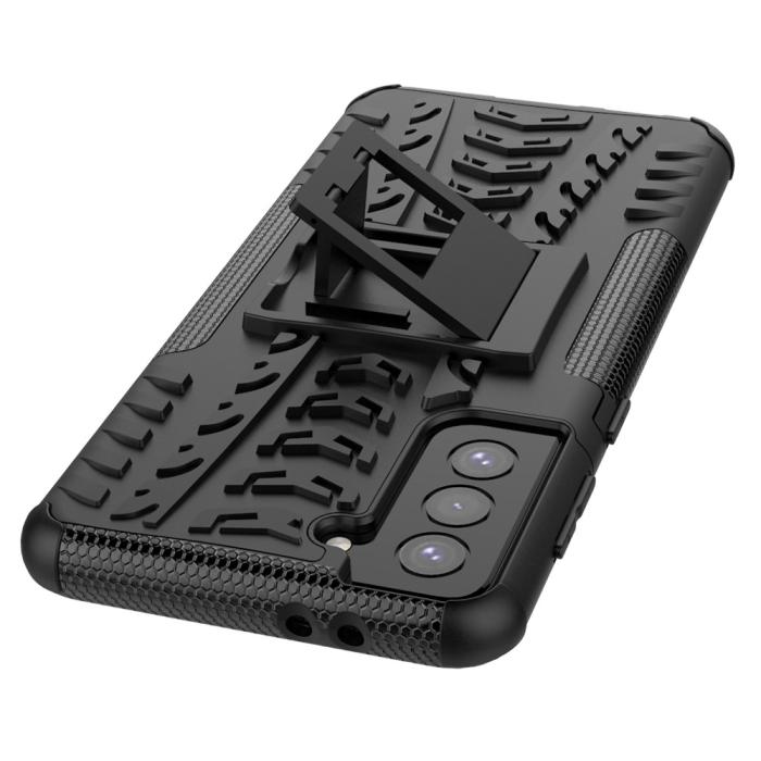 A-One Brand - Tyre Kick-Stand Mobilskal till Galaxy S21 Plus - Svart