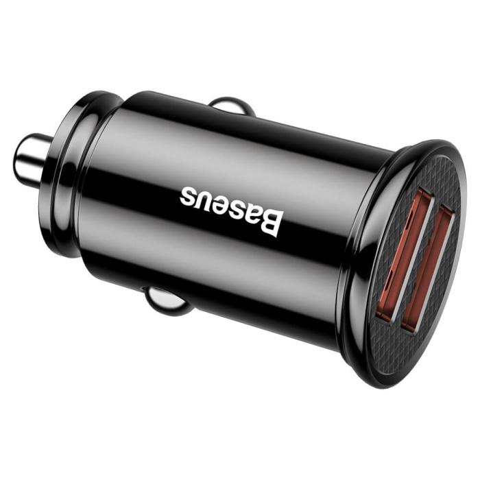 BASEUS - Baseus Universal Smart Billaddare 2x USB 3.0 SCP AFC 30W Svart