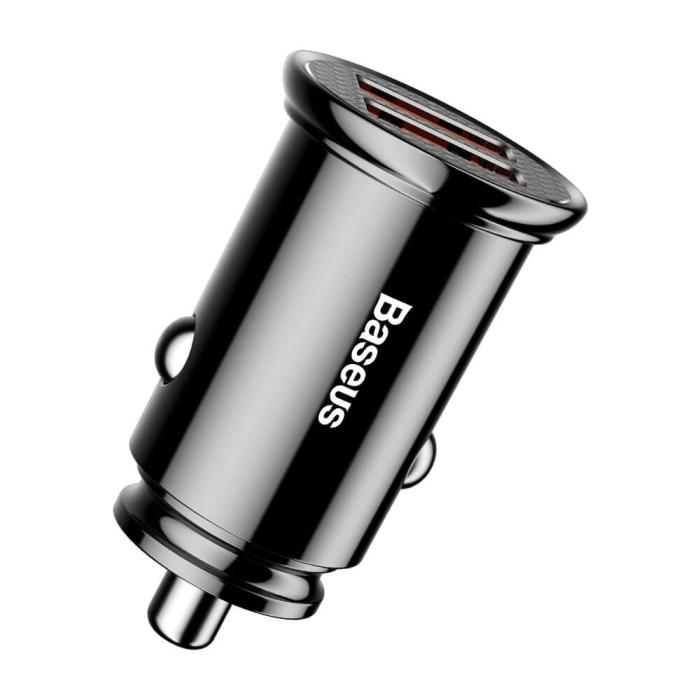 BASEUS - Baseus Universal Smart Billaddare 2x USB 3.0 SCP AFC 30W Svart