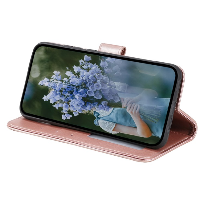 A-One Brand - Google Pixel 7A Plånboksfodral Imprinted Mandala Flower - Rosa Guld