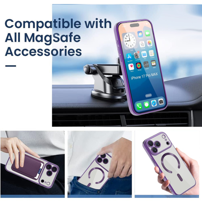 A-One Brand - iPhone 17 Pro Max Mobilskal MagSafe Korthållare TPU + PC