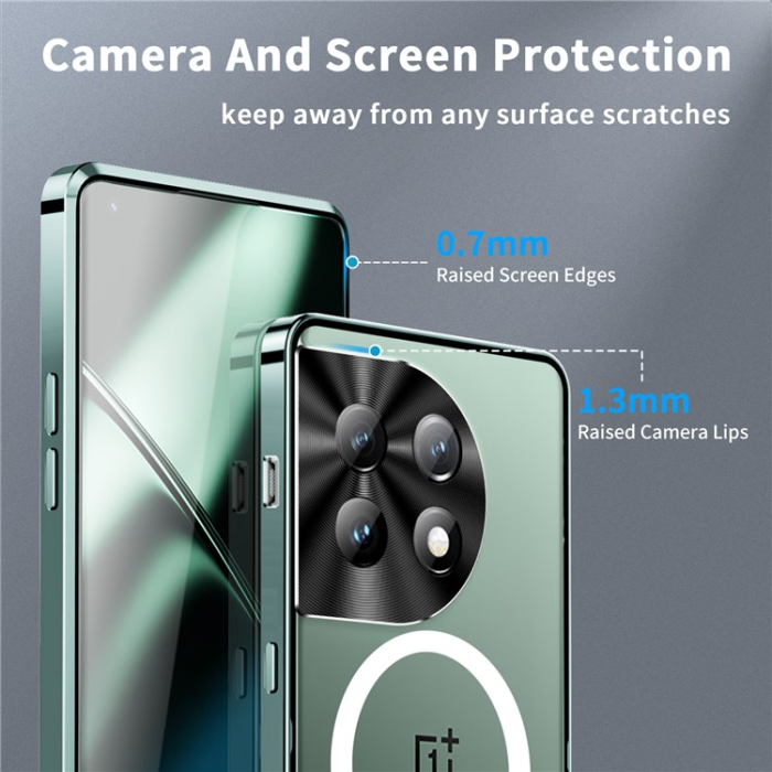 A-One Brand - OnePlus 11 5G Mobilskal Magsafe Metall - Grön
