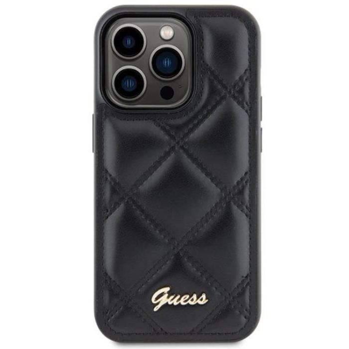 Guess - Guess iPhone 15 Pro Max Mobilskal Quilted Metal Logo - Svart
