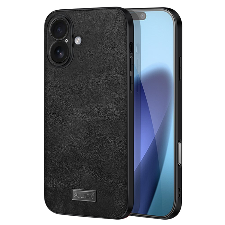 SULADA iPhone 17 Mobilskal PU-läder+TPU+PC - Svart | 2353 | AlltMobil