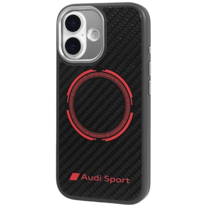 Audi - Audi iPhone 17 Mobilskal MagSafe Carbon Fiber Sport Red Circle