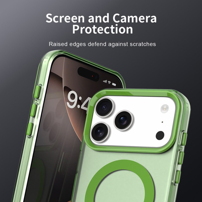 A-One Brand - iPhone 17 Pro Max Mobilskal MagSafe Anti Drop Hybrid - Grön