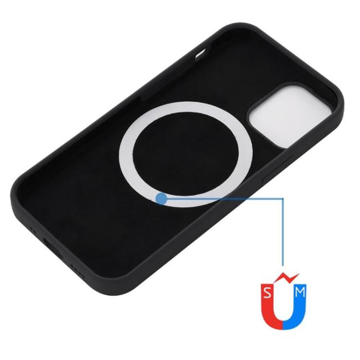 A-One Brand - Liquid Silicone MagSafe Magnetic Skal till iPhone 12 Mini - Svart