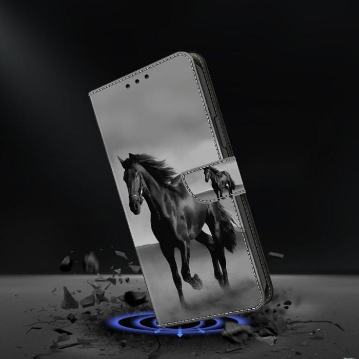 OEM - Samsung Galaxy A37 Plånboksfodral Konstläder Magnetisk Stängning - Svart Häst