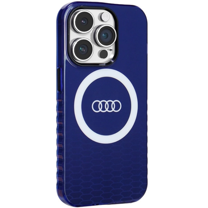 Audi - Audi iPhone 14 Pro Mobilskal Magsafe IML Big Logo - Blå