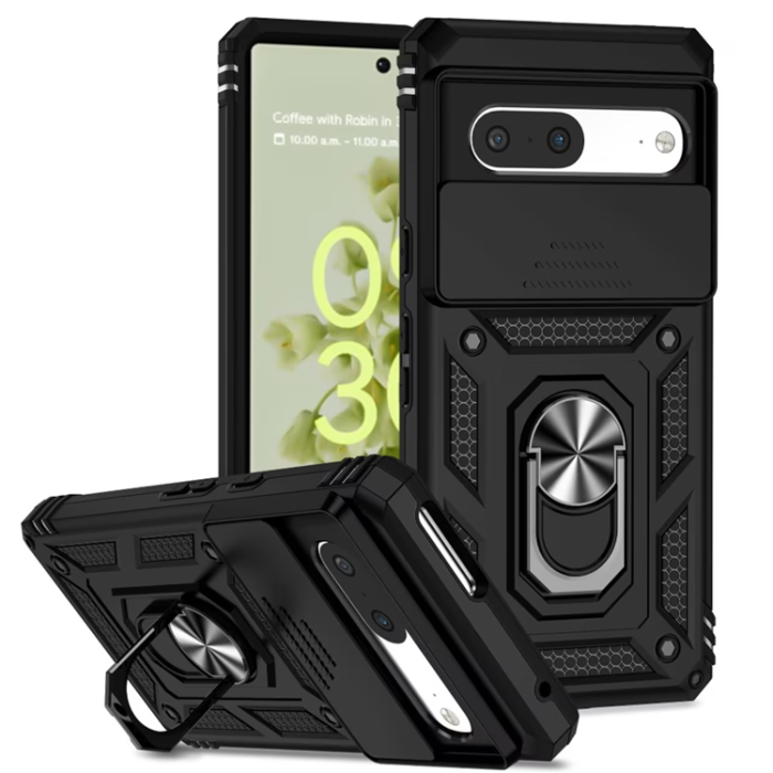 A-One Brand - Google Pixel 7A Mobilskal Ringhållare Hybrid - Svart