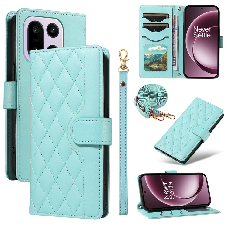 OnePlus 15 5G Plånboksfodral Rhombus Konstläder (Grön) | 2353 | AlltMobil