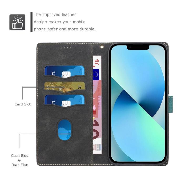 OEM - Splicing Design iPhone 13 Pro Plånboksfodral - Svart