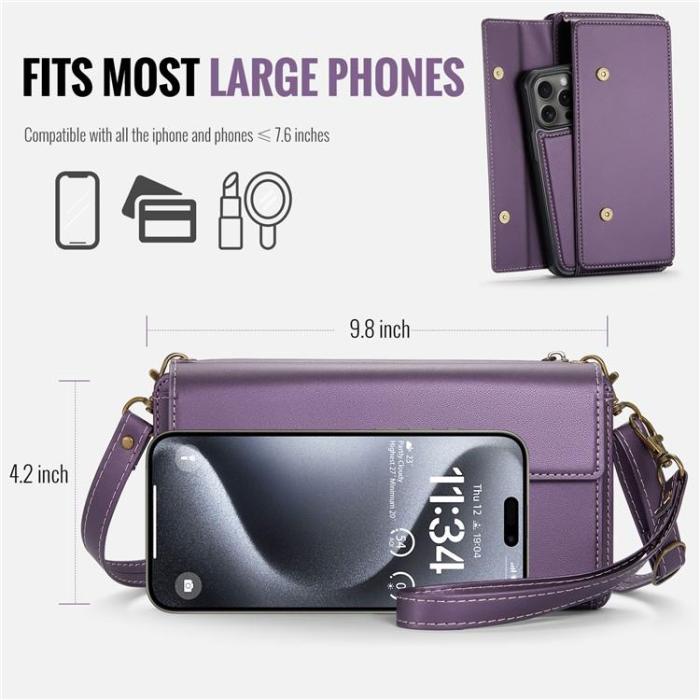 Caseme - CASEME Me20 Crossbody Väska 4.0-7.6'' Läder - Lila