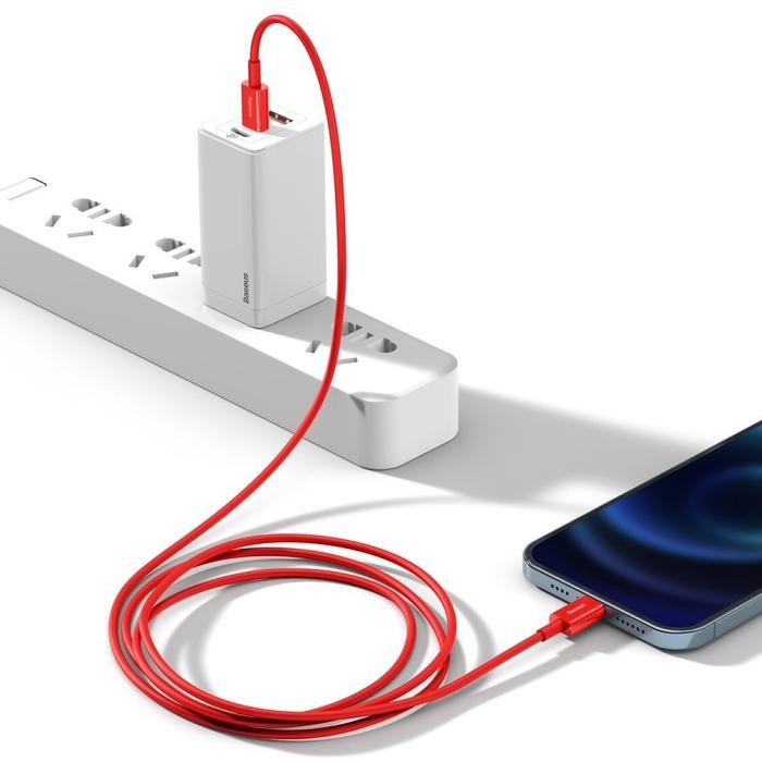 UTGATT5 - Baseus Fast Charging Lightning USB-C Kabel 1 m - Röd