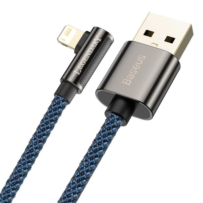 UTGATT1 - Baseus Mobile Game Lightning Kabel USB 2.4A 1m - Blå
