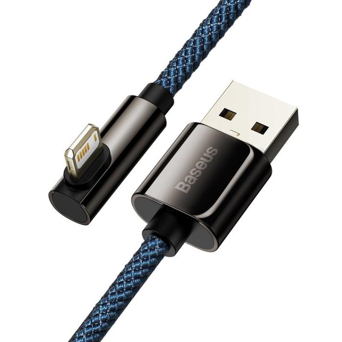 UTGATT1 - Baseus Mobile Game Lightning Kabel USB 2.4A 1m - Blå