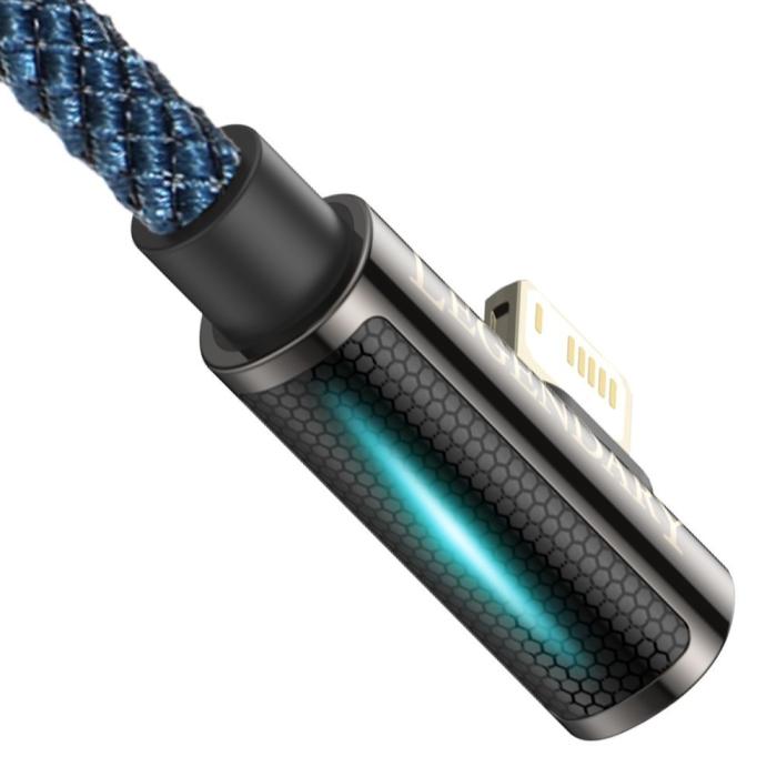 UTGATT1 - Baseus Mobile Game Lightning Kabel USB 2.4A 1m - Blå