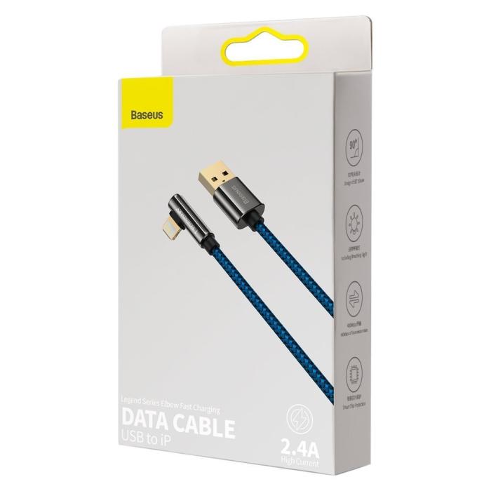 UTGATT1 - Baseus Mobile Game Lightning Kabel USB 2.4A 1m - Blå