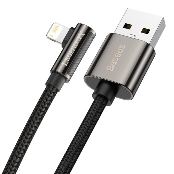 BASEUS - Baseus Mobile Game Lightning Kabel USB 2,4A 1m - Svart