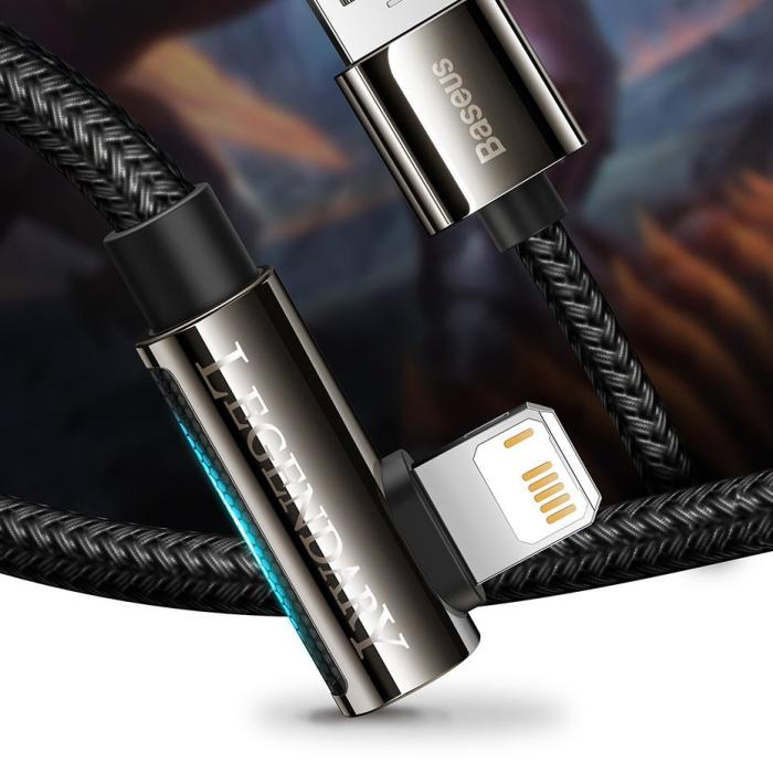 BASEUS - Baseus Mobile Game Lightning Kabel USB 2,4A 1m - Svart