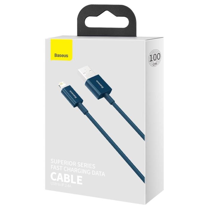 BASEUS - Baseus Superior USB-A till Lightning kabel 1m - Blå