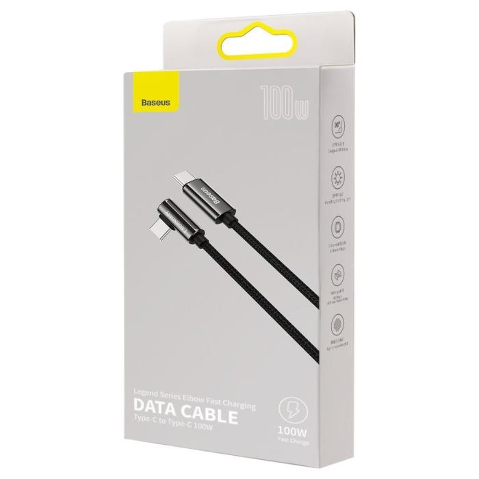 BASEUS - Baseus snabbladdning USB-C till USB-C 100W 5A 1m - Svart
