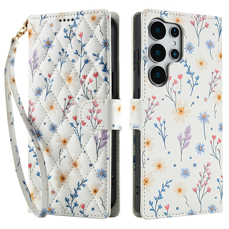 Galaxy S25 Ultra Plånboksfodral Rhombic Floral A2 | 2353 | AlltMobil