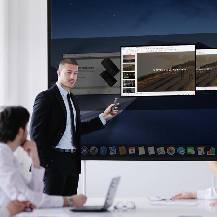 BASEUS - Baseus Orange Dot Wireless Presenter (Röd Laser) - Grå