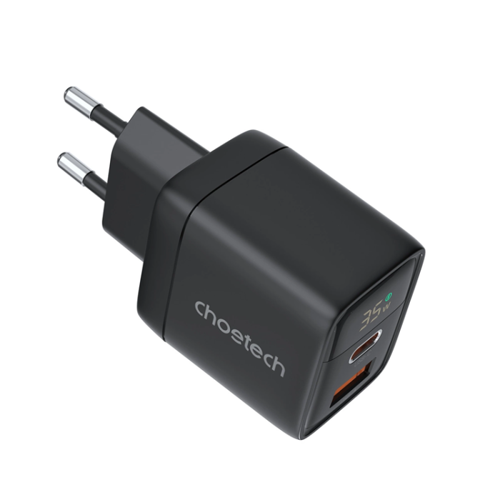 Choetech - Choetech Väggladdare 35W GaN USB-C USB-A - Svart