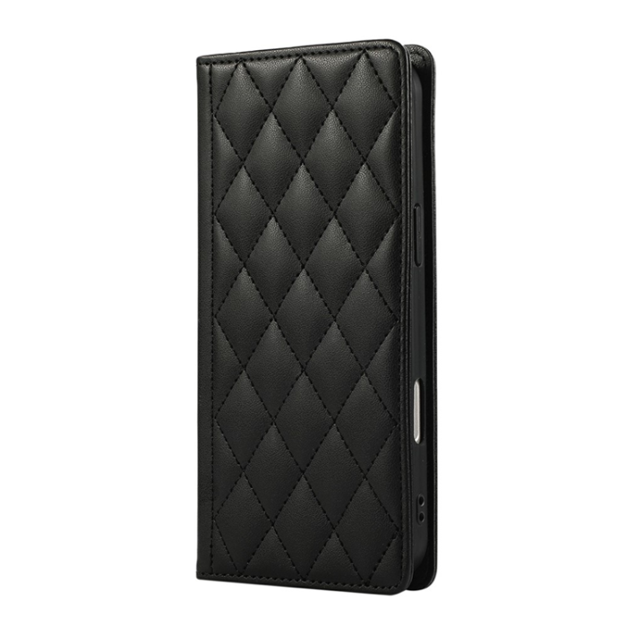 A-One Brand - iPhone 17 Air Plånboksfodral RFID Rhombus Läder - Svart