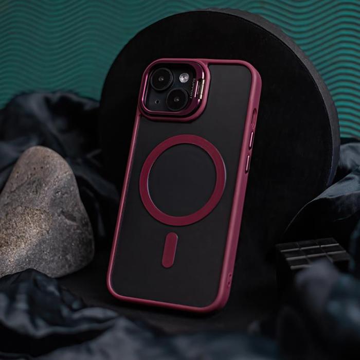 OEM - iPhone 16 Plus Mobilskal MagSafe Extra Lens - Maroon