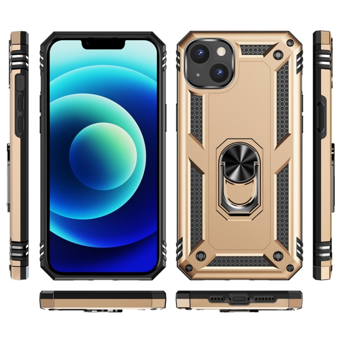 A-One Brand - iPhone 15 Mobilskal med Kickstand - Guld