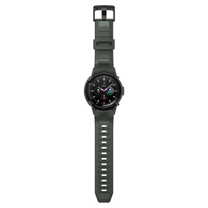 UTGATT1 - Spigen Rugged Armor Pro Strap Galaxy Watch 4 Classic (46mm) - Militär Grön