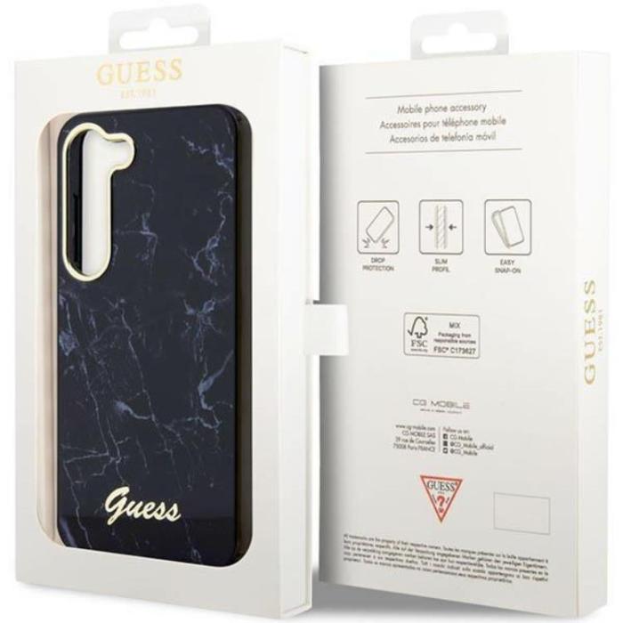Guess - Guess Galaxy S23 Plus Mobilskal Marble - Svart