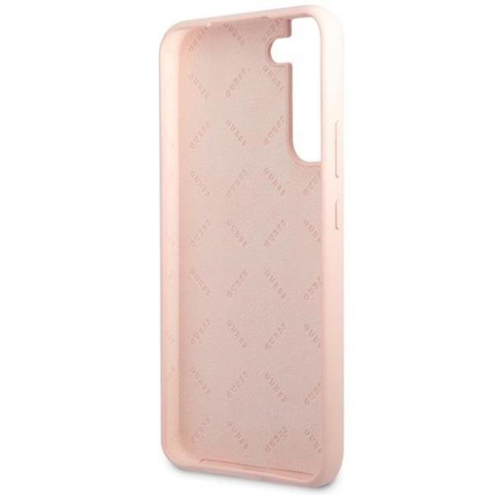 Guess - Guess Galaxy S23 Skal Silicone Script Metal Logo - Rosa