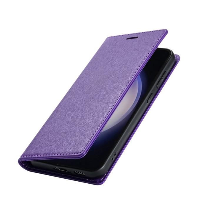 Amorus - Samsung Galaxy S26 Plånboksfodral Magnetisk Stängning Konstläder - Lila