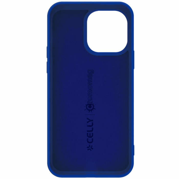 Celly - Celly iPhone 15 Pro Mobilskal MagSafe Cromo Soft Rubber - Blå