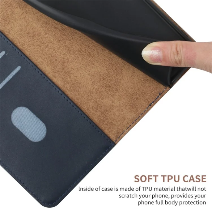 A-One Brand - Xiaomi 15 Ultra Plånboksfodral Nappa Texture Äkta Läder - Blå