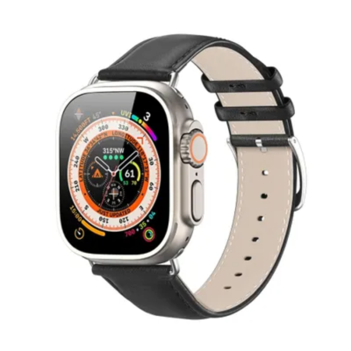 Dux Ducis - Dux Ducis Apple Watch Ultra 42/44/45/49mm Band Läder - Svart